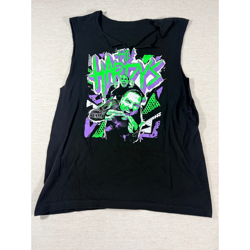 WWE The Hardy Boyz Muscle Tank Top Mens L Black Good Raw Cut Graphic Tee
